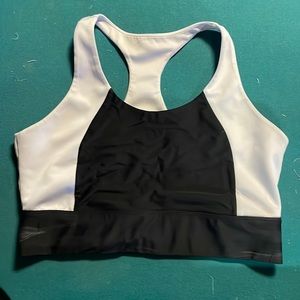 Black and white sports bra